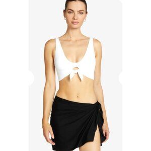 Robin Piccone Ava Modal Pareo Cover Up Black One Size NWT Swim Sarong Skirt